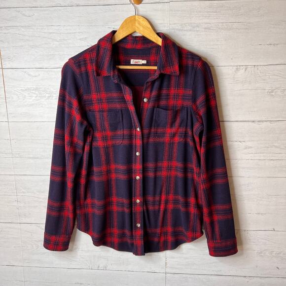 Faherty Shirt Womens Size Small Navy & Red Legend in Arlington Plaid Button Down - Picture 4 of 16
